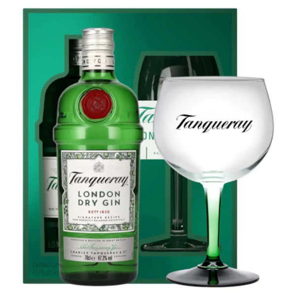 TANQUERAY London Dry gin dd + pohár (0,7l - 43,1%)  - Italakció - Ital rendelés