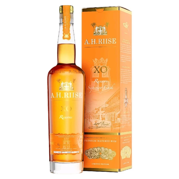 A.H. RIISE XO Superior Cask rum + díszdoboz (0,7l - 40%) - Italakció - Ital rendelés